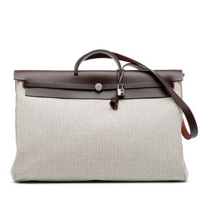 Pre-Loved Hermes Toile Quadrille Vache Hunter Herbag Zip Cabine 50